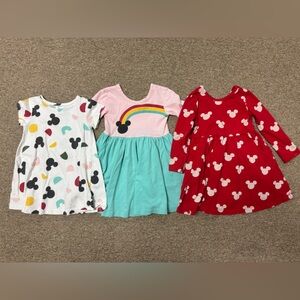 Hanna Andersson Disney Mickey Mouse dress bundle - size 2T